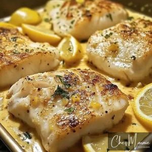Bacalao al horno con crema de mostaza