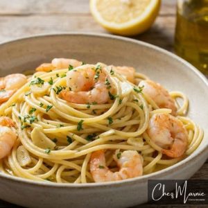 Espagueti con camarones