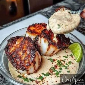 Vieiras Selladas con Salsa de Cilantro y Limón